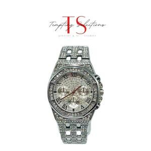 Iced Ap Style Stainless Steel Watch